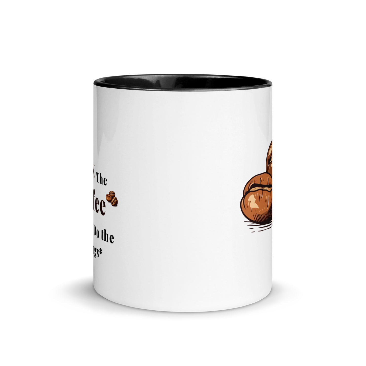 Ceramic Coffee Mug with Colour Inside – Playful Coffee Quote