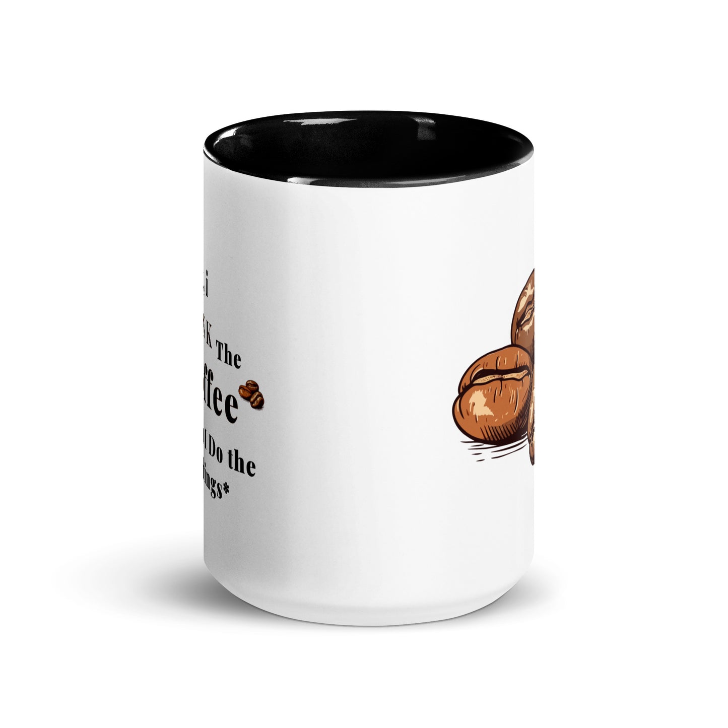 Ceramic Coffee Mug with Colour Inside – Playful Coffee Quote