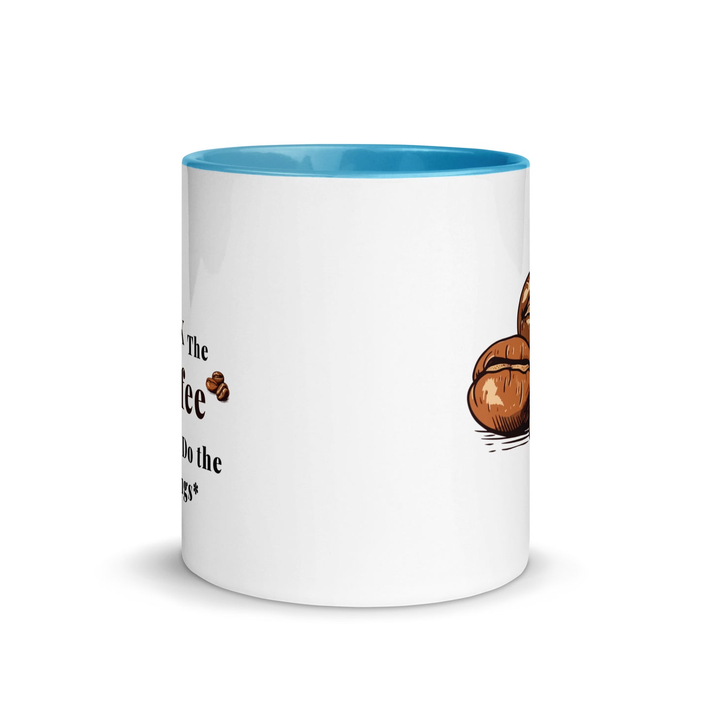 Ceramic Coffee Mug with Colour Inside – Playful Coffee Quote