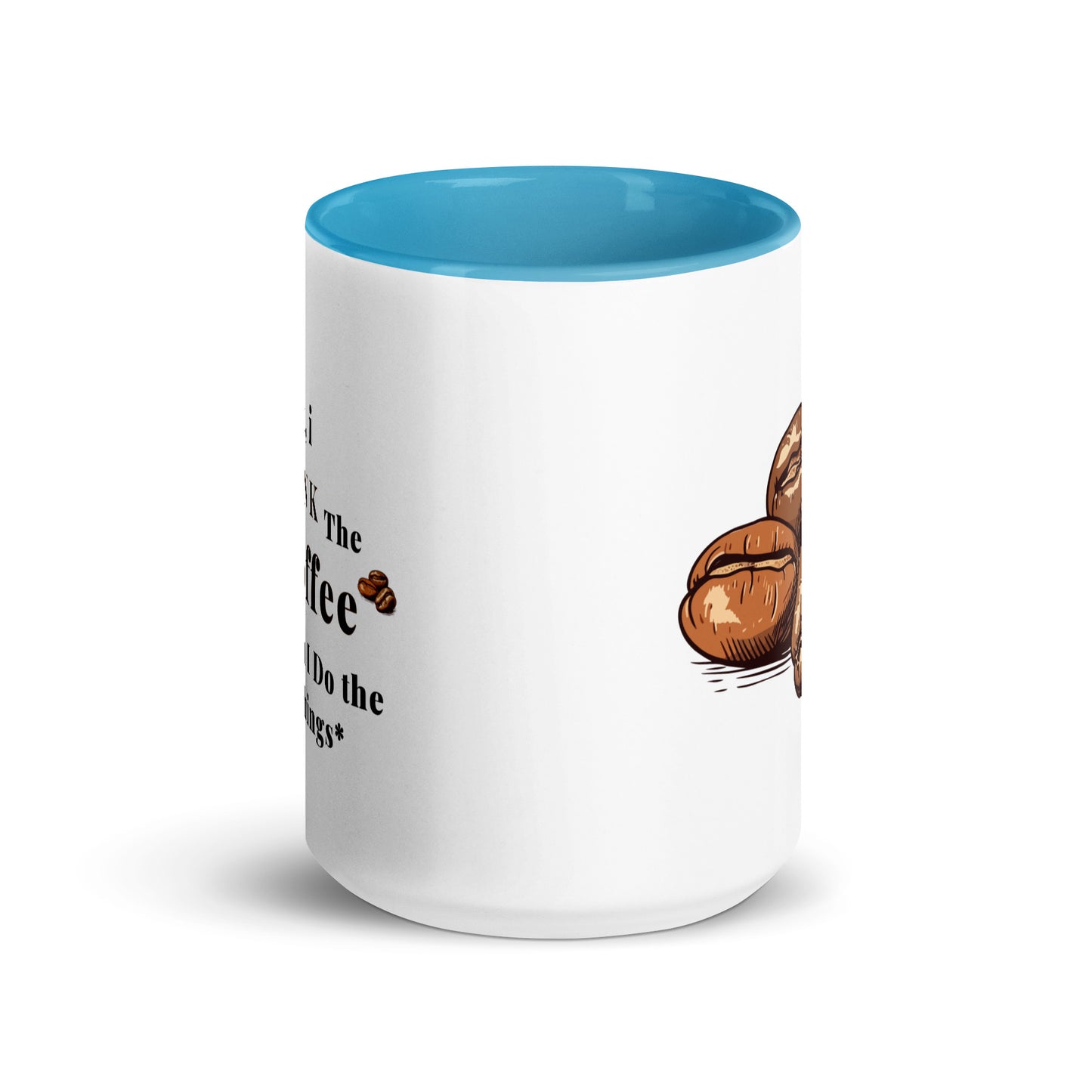 Ceramic Coffee Mug with Colour Inside – Playful Coffee Quote