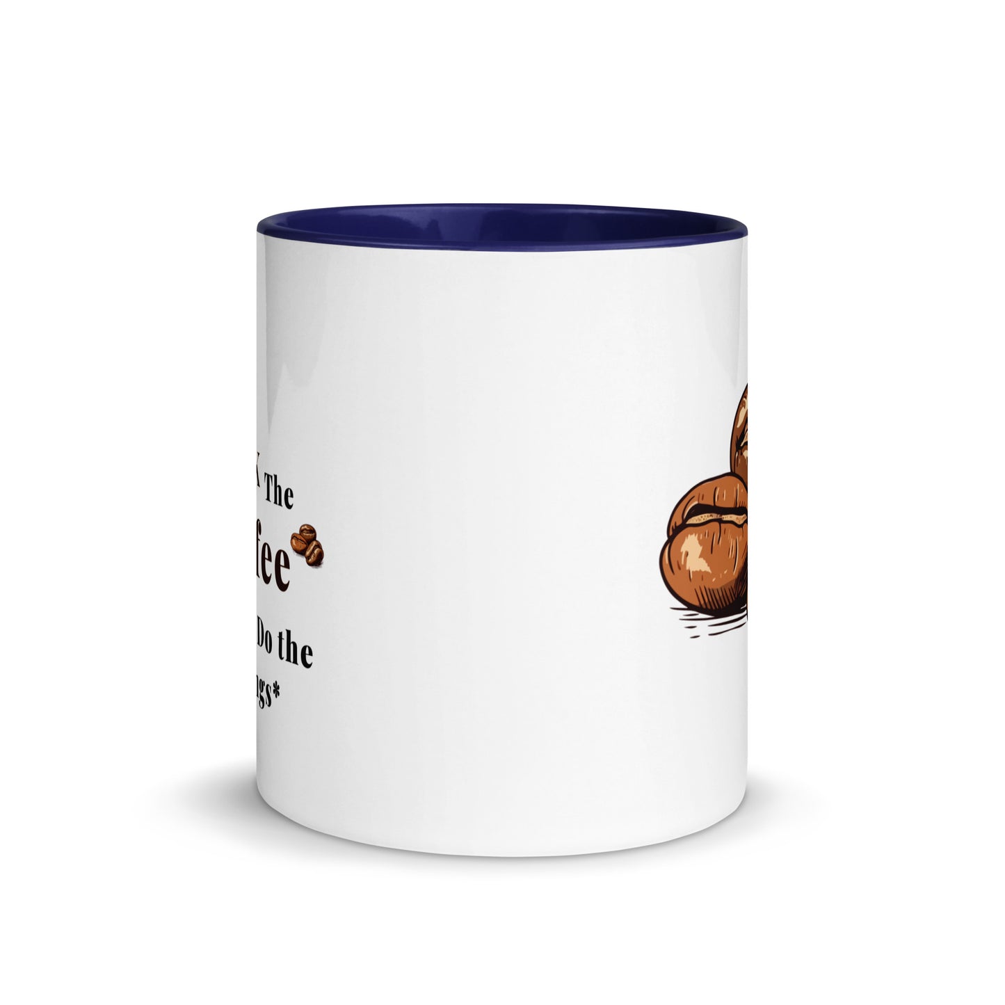 Ceramic Coffee Mug with Colour Inside – Playful Coffee Quote