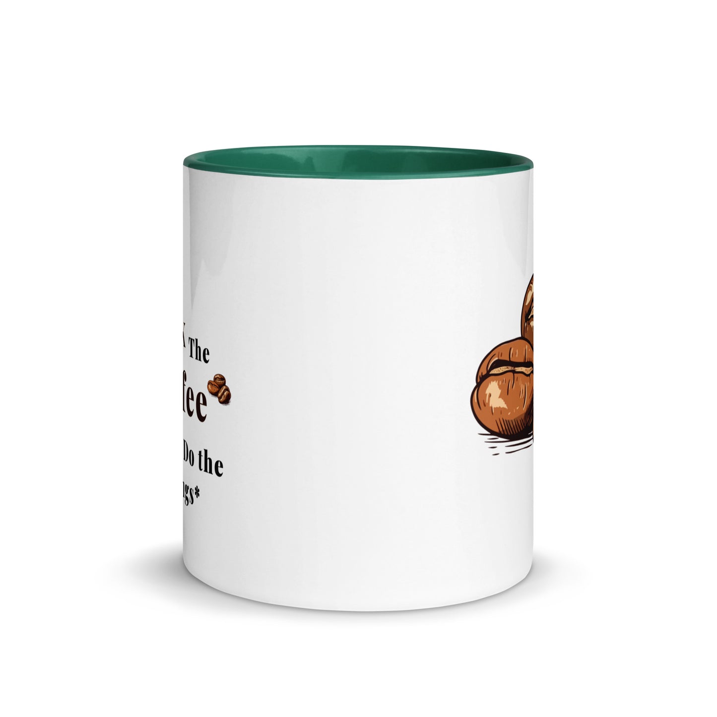 Ceramic Coffee Mug with Colour Inside – Playful Coffee Quote