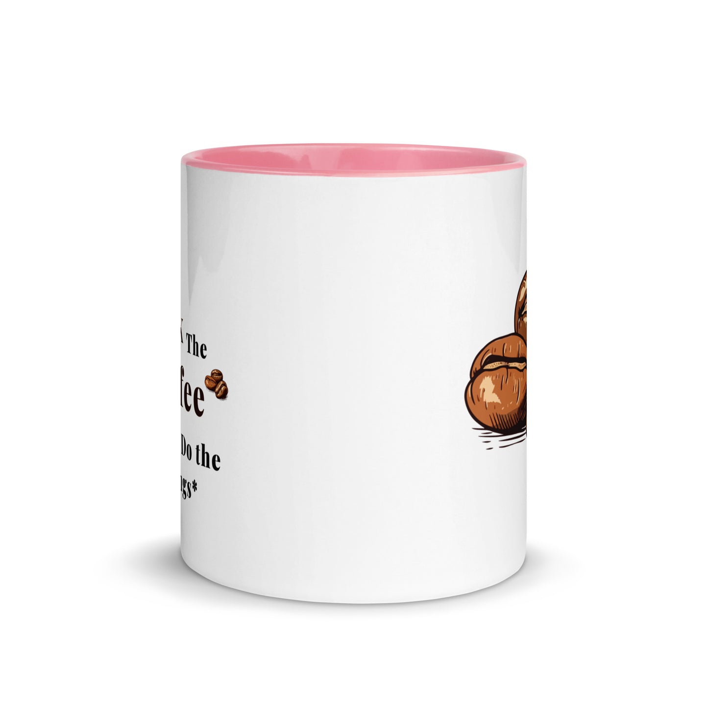 Ceramic Coffee Mug with Colour Inside – Playful Coffee Quote