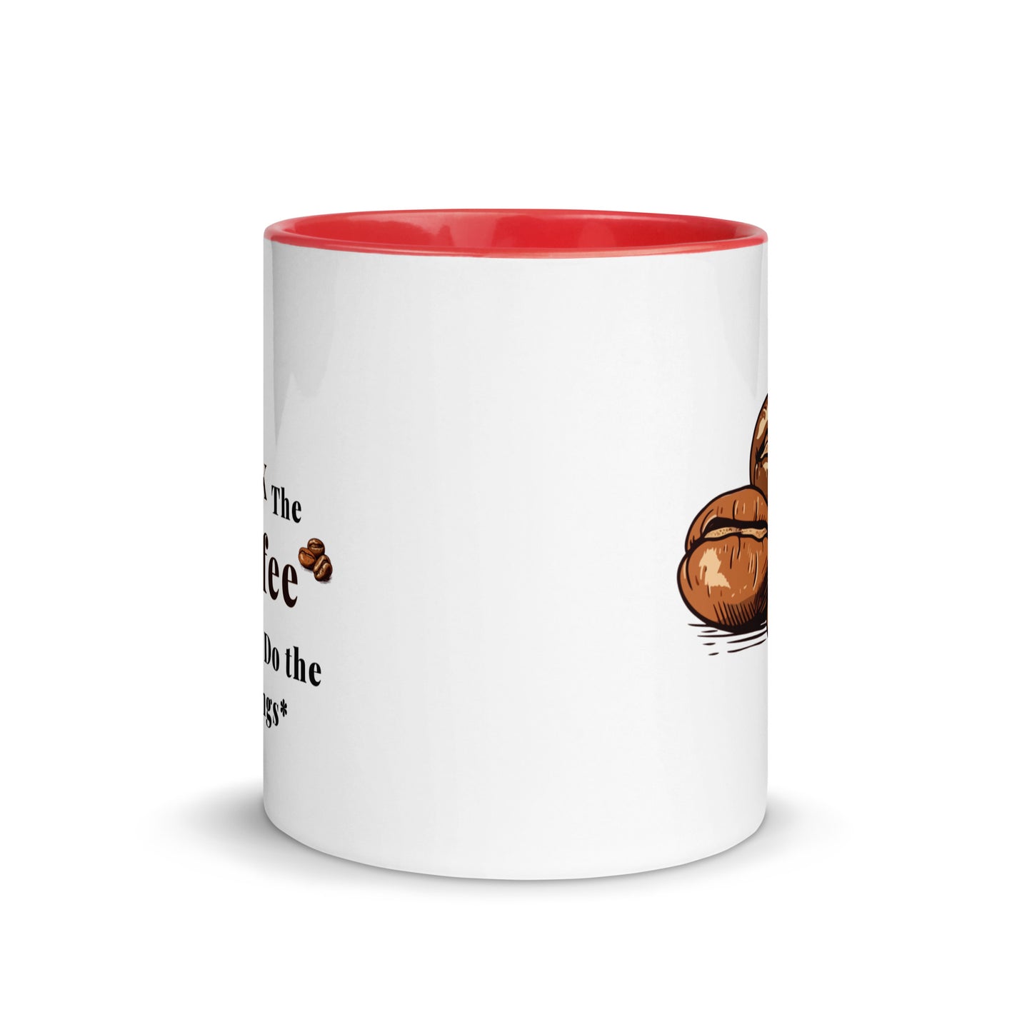 Ceramic Coffee Mug with Colour Inside – Playful Coffee Quote