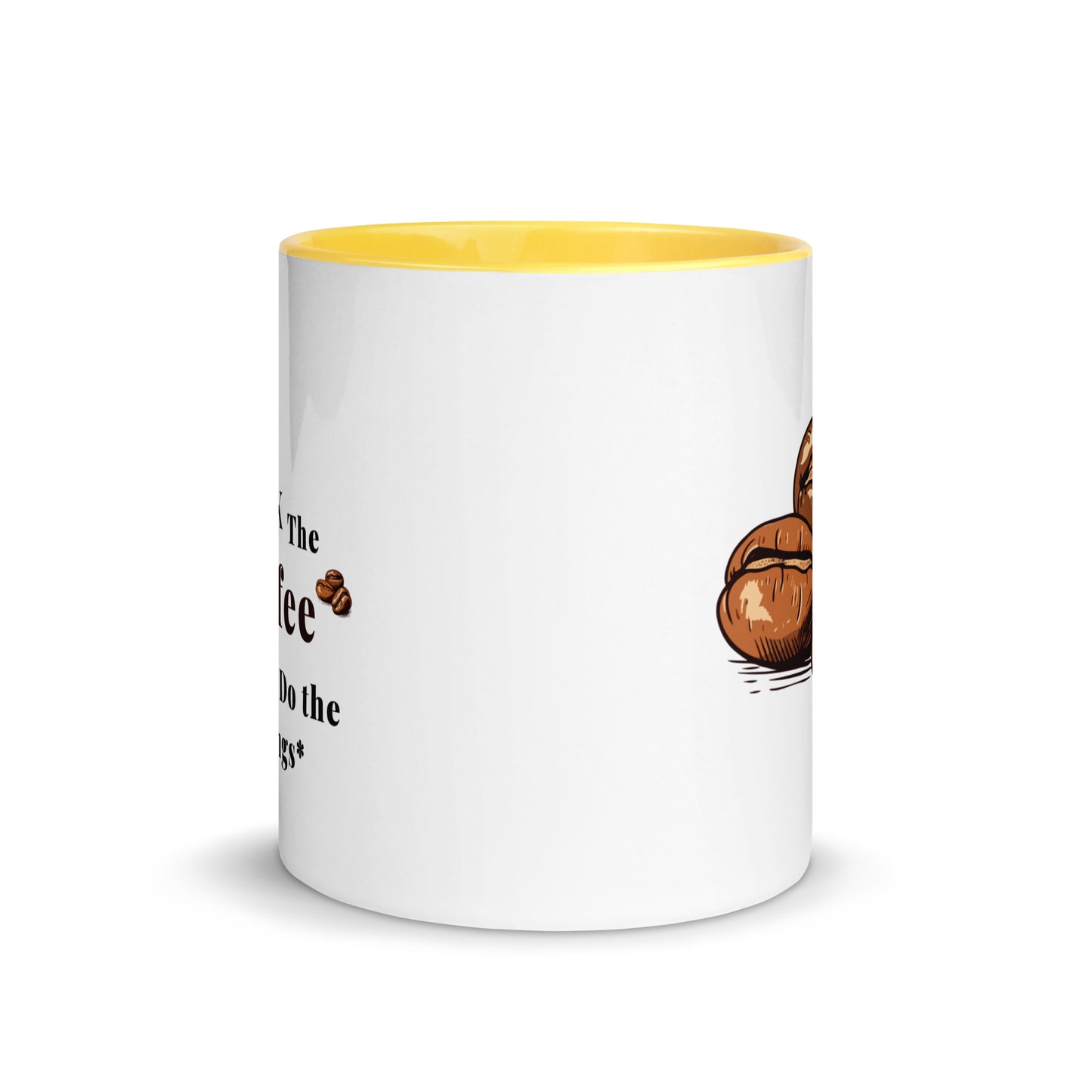 Ceramic Coffee Mug with Colour Inside – Playful Coffee Quote